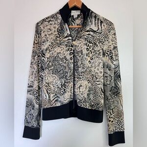 Joseph Ribkoff Vintage Jewelled Animal Print 2 Piece Bomber Jacket With Cami